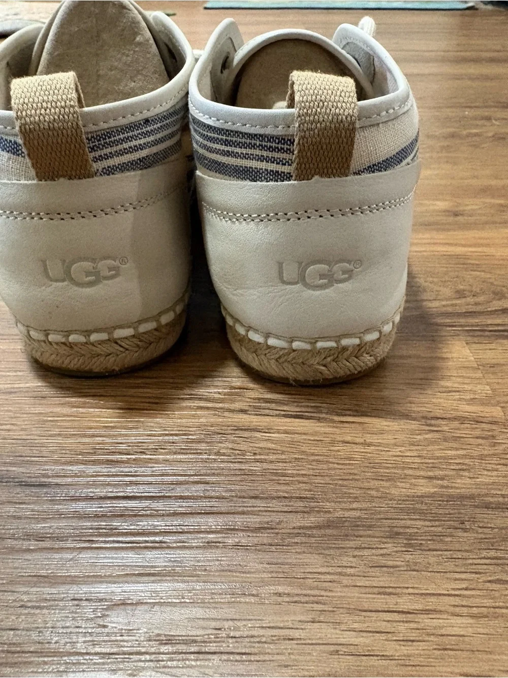 UGG M Chuck Stripe Mens Size 8 Blue White Canvas Chukka Espadrille Shoes w/ Box